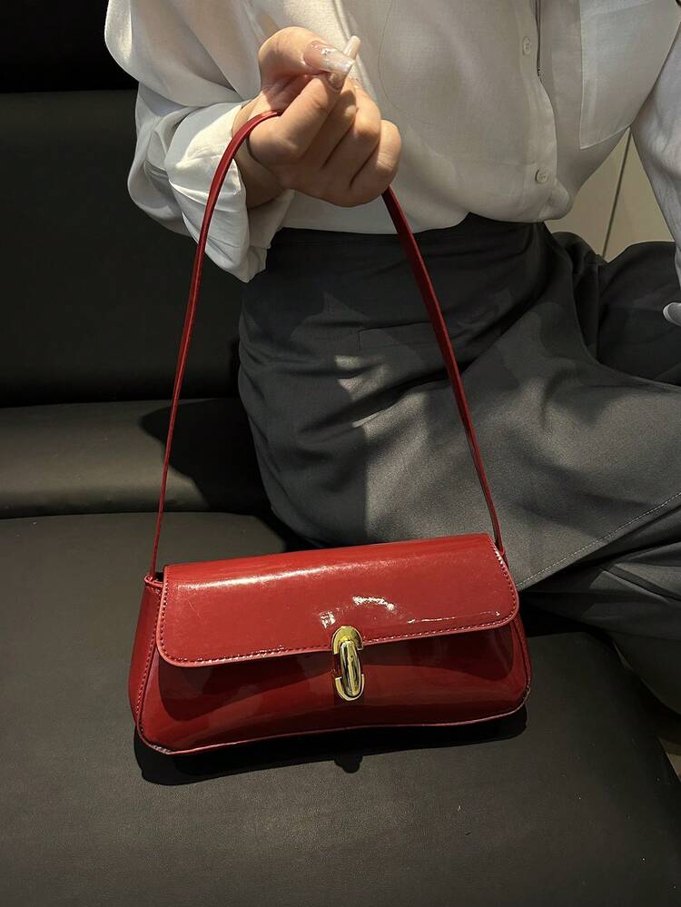 Vintage Glossy Shoulder Bag