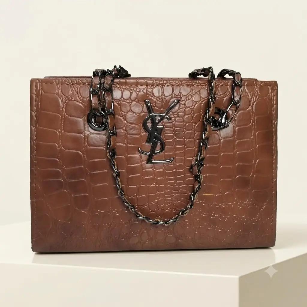 Croco-Embossed Structured Bag